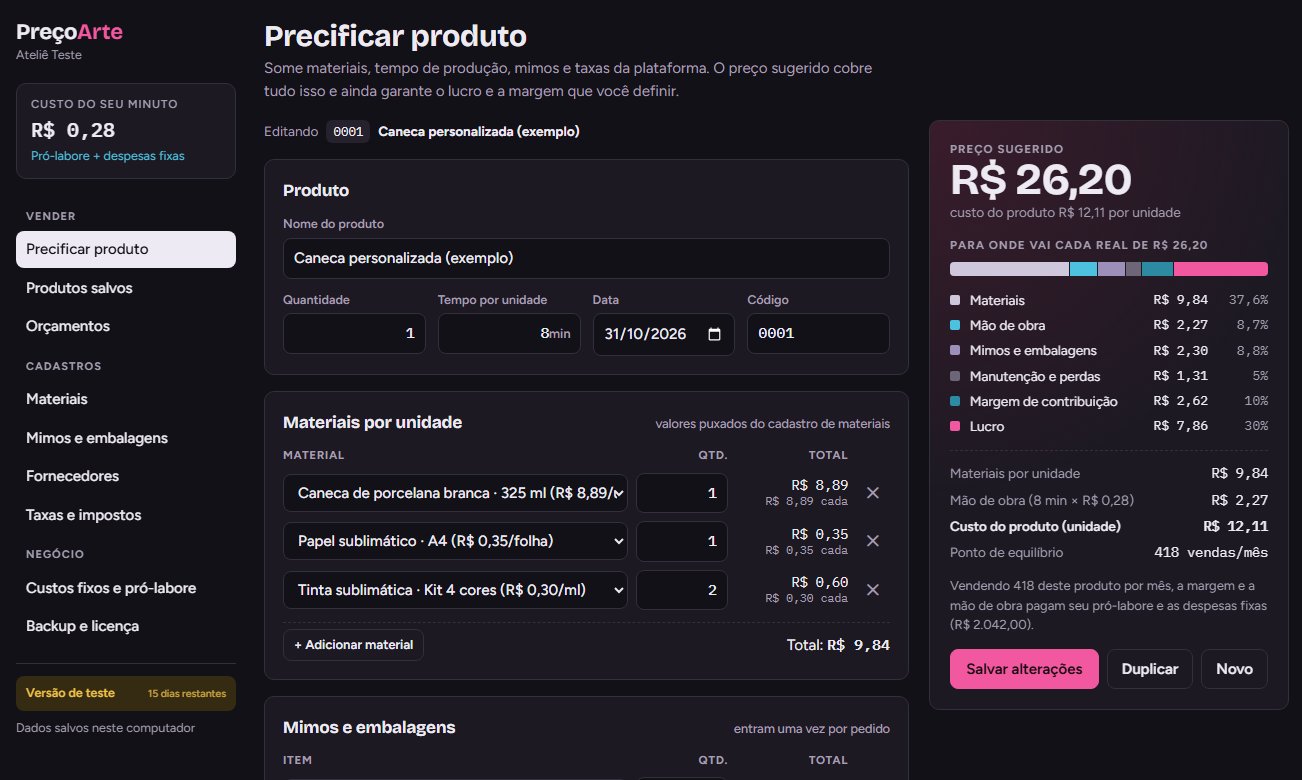 A mesma tela no tema escuro.